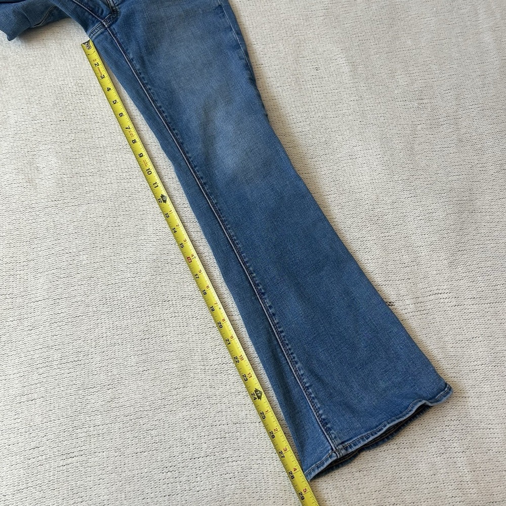American Eagle Jeans Sz 6S Blue High Rise Artist Flare Stretch Denim 28x28.5 - Picture 14 of 16
